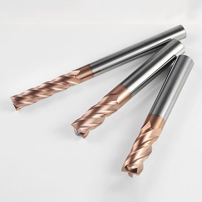 Molino de extremos de carburo de tungsteno de 4 flautas con flauta de chispa y borde de corte plano de 55 grados para CHISEL TOOL STEEL y máquinas CNC