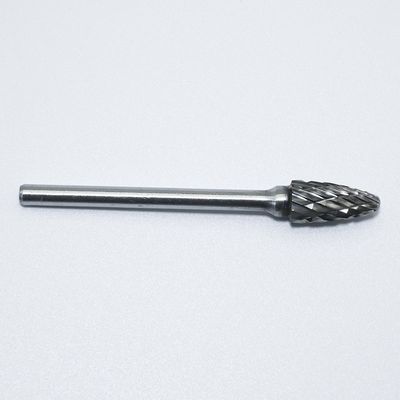 10 Piezas de Fresa Rotativa de Carburo de Tungsteno Brillante sin Recubrimiento para Acero Inoxidable con Vástago de 1/8" 3mm