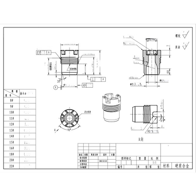 YG8 YG9C Boquilla de carburo de tungsteno para perforación PDC 7-13 mm de diámetro de poro