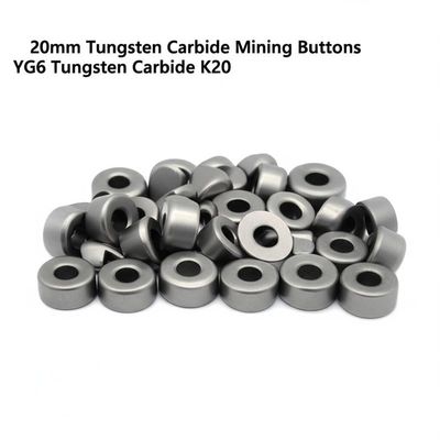 Botones de minería de carburo de tungsteno YG6, 20 mm de diámetro, con certificación ISO9001