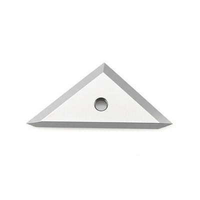 Cementado a medida de aleación de carburo de tungsteno triángulo de agujero único de posicionamiento de cuchilla de tela de película de corte de máquina industrial cuchillo