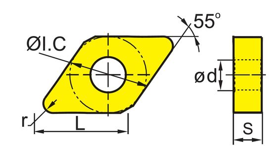 Inserto CNC DNMG de alta eficiencia con ángulo D de 55° y ángulo N de 0° para el torneado de precisión en acero y acero inoxidable
