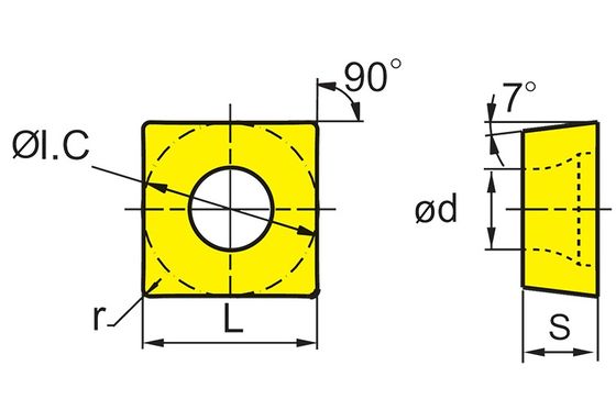 Insertos CNC de carburo modelo SNMG con ángulo de 0° y tolerancia de ±0.08-±0.18 para mecanizado de diámetros de 4.76mm-7.94mm
