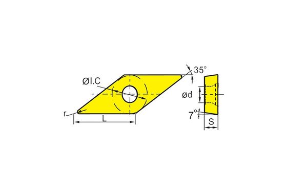 Insert VCMT CNC de diseño de precisión con ángulo V de 35° y ángulo C de 7° para el corte de aleaciones a alta temperatura