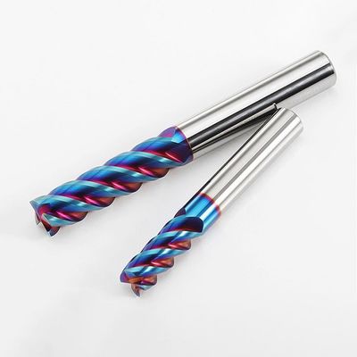 Molino de extremos de carburo de tungsteno de 4 flautas con recubrimiento nACo4 para el mecanizado de acero inoxidable