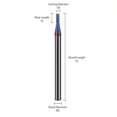 Molino de extremos de carburo de tungsteno de 4 flautas con recubrimiento nACo4 para el mecanizado de acero inoxidable