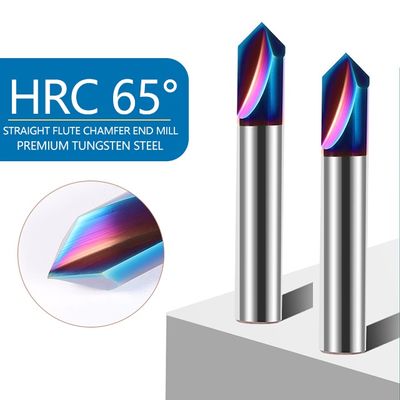 Herramienta de chanfrado de 2 flautas con ángulo de 90° Cortadora de fresado de carburo de tungsteno para acero inoxidable