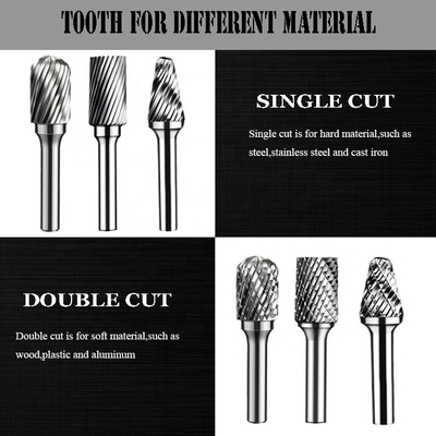14 3m m rotatorios 6m m 1&quot; carburo Burr Shank Nail Drill Bits rotatorio del corte del extremo del diámetro