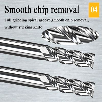 molino de extremo de aluminio del molino de extremo del carburo de tungsteno del CNC de 1m m Hrc55 Mills Cut Tool